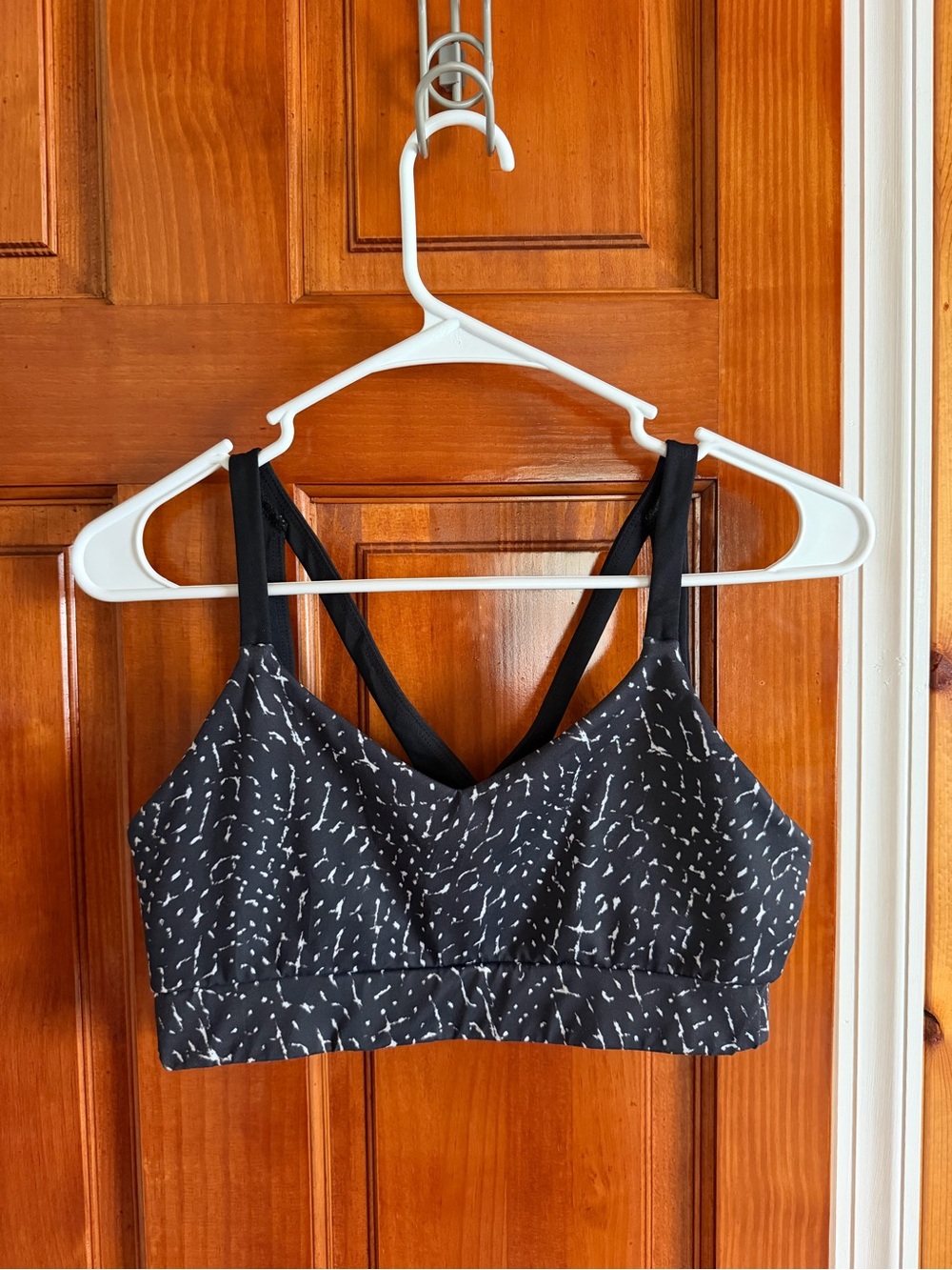 Cleo Harper Black Bralette with White Dash Print